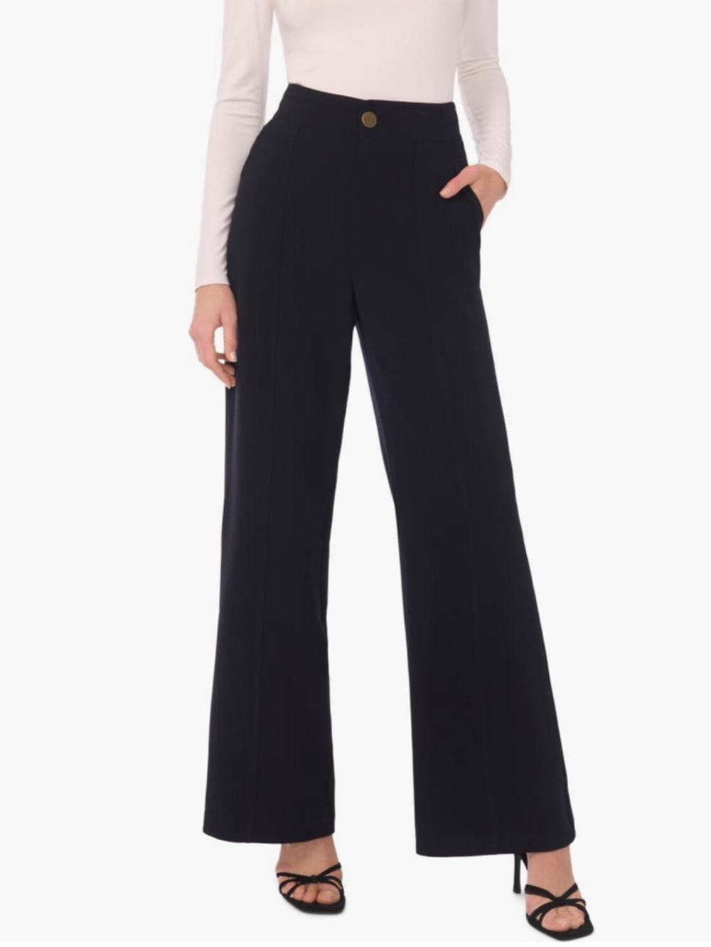 Parker Wide-Leg High-Rise Black Pants 6 NWT